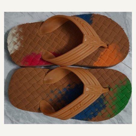 Ureka Flip-Flop Chappal – Tan Multicolour (Size 12/13)